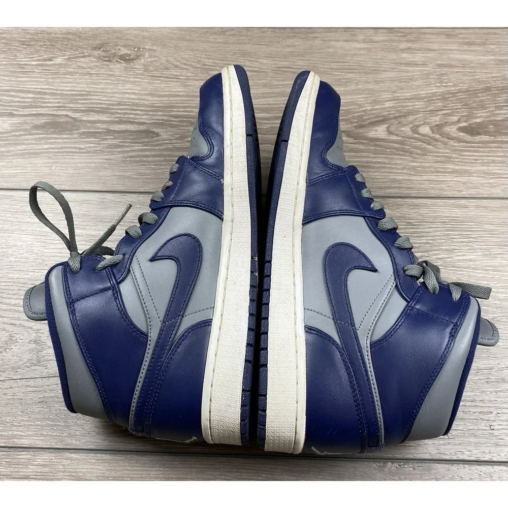 Nike Mens Air Jordan 1 Mid Georgetown 554724-006 Midnight Navy Cool Grey Size 10